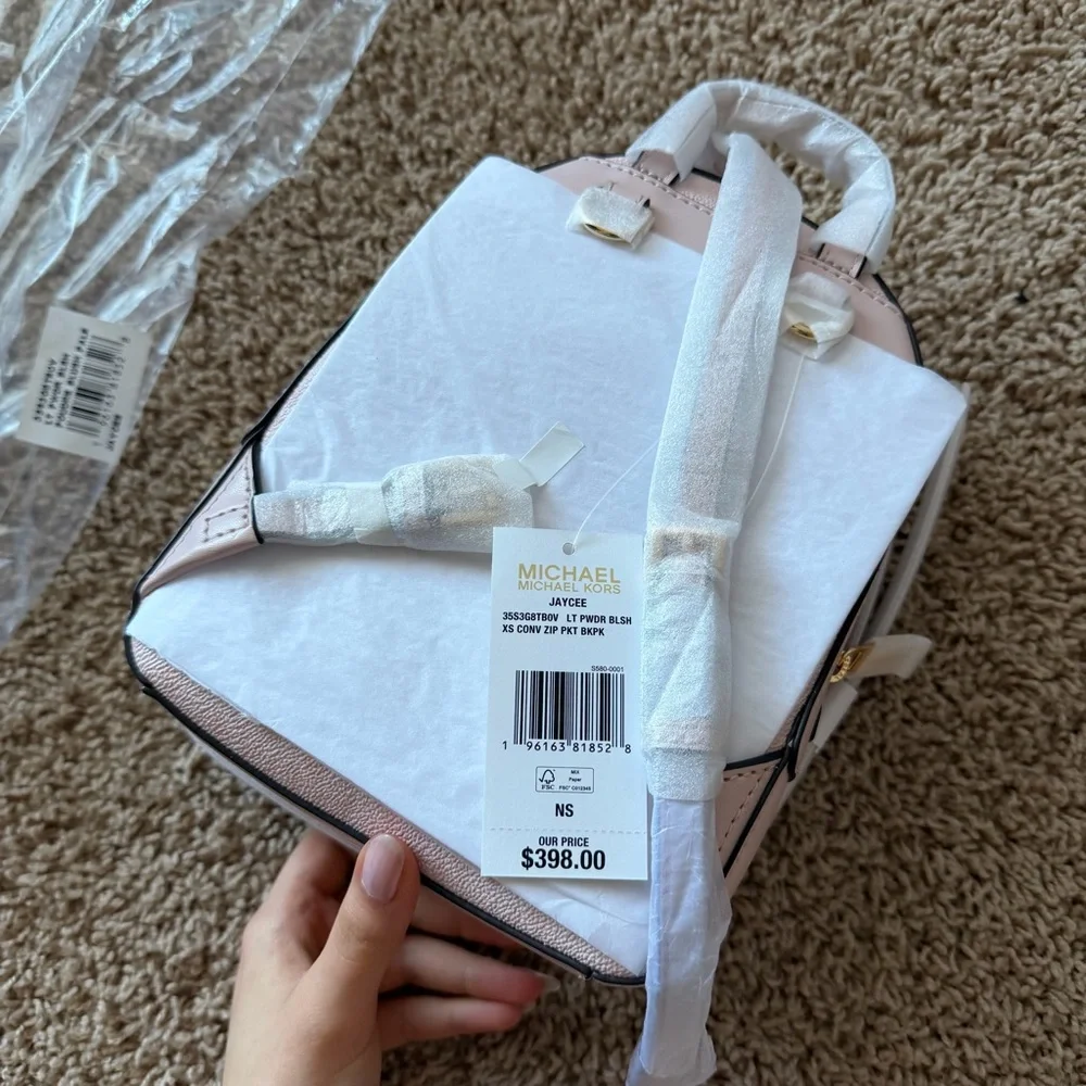 Michael Kors Jaycee XS Convertible Zip Pocket Backpack Bag Light Powder Blush - Picture 3 of 6